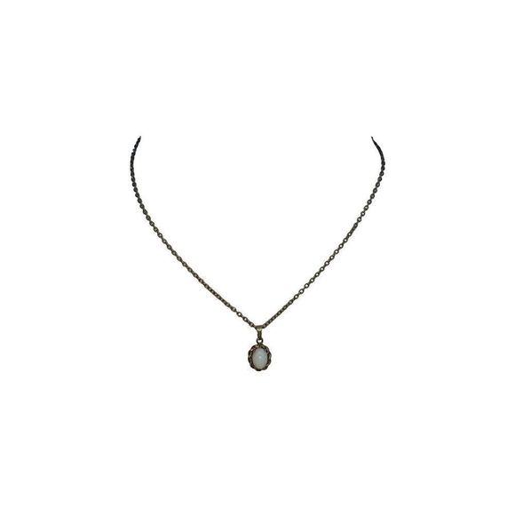 RAINBOW MOON STONE PENDANT & CHAIN - Picture 1 of 5